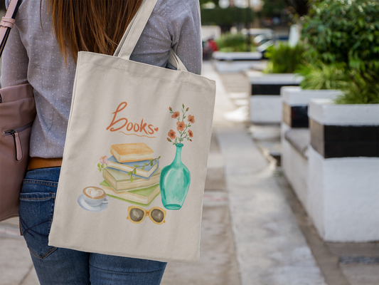 Books Natural Tote Bag