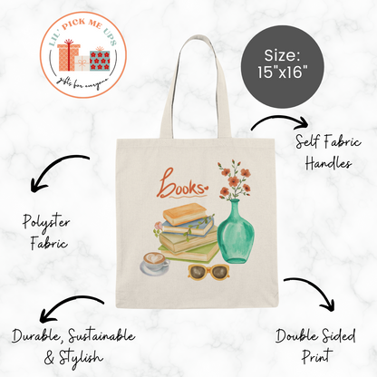 Books Natural Tote Bag