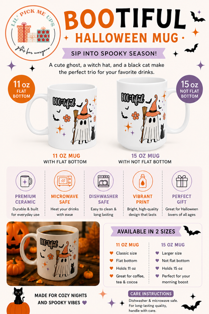 Bootiful Halloween Ghost Mug for Fall & Halloween Lovers
